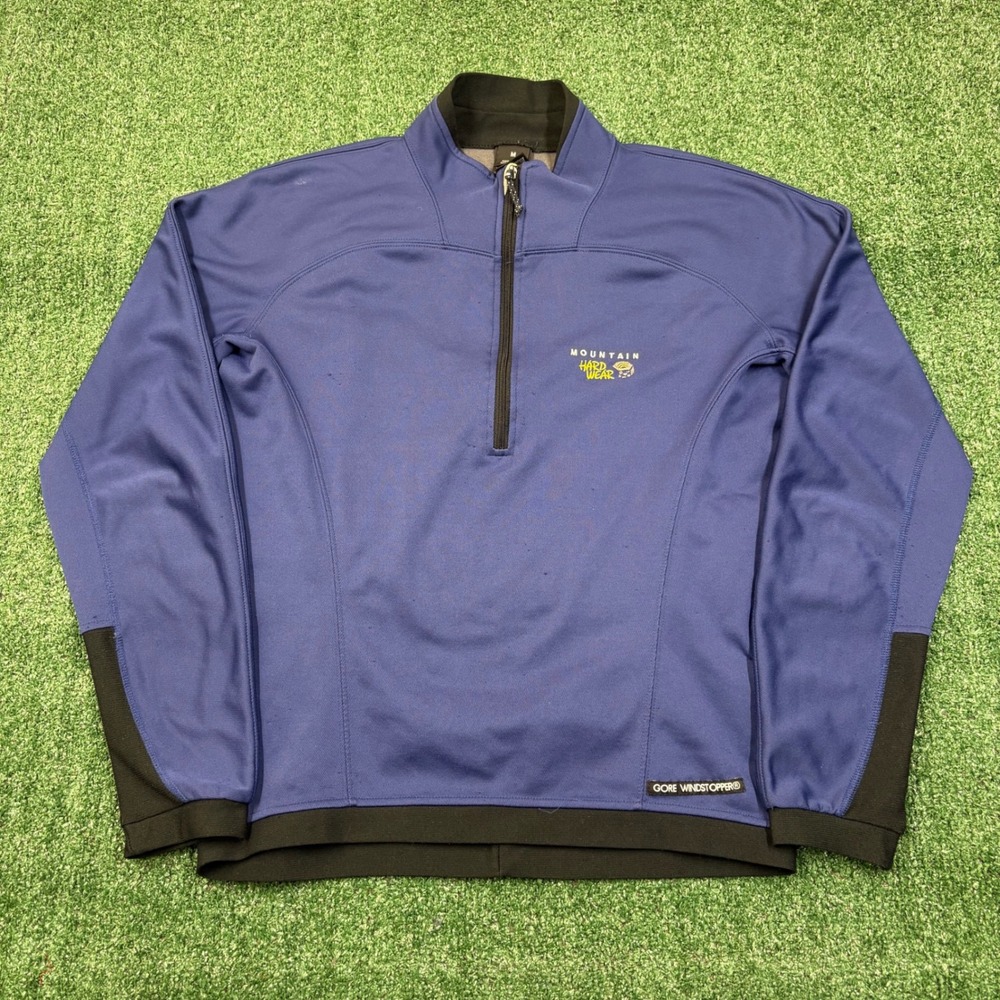 Vintage Mountain Hardwear Gore‎ Windstopper 1/4 Zip Pullover Jacket Blue Mens M